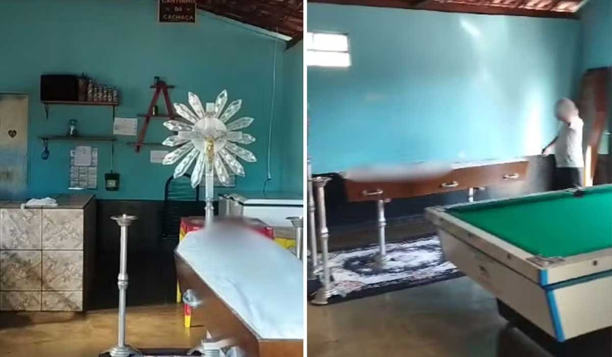 Família atende último pedido e homem é velado dentro de bar com música em Goiás; Vídeo