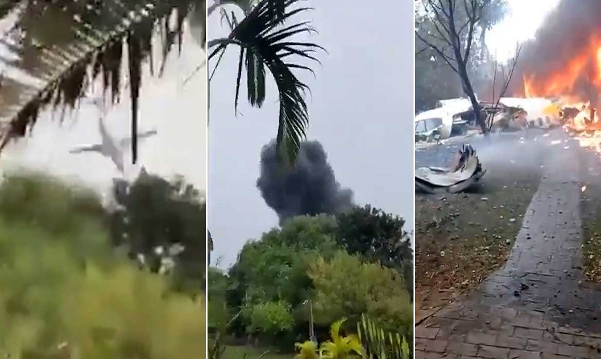 Avião com 62 pessoas a bordo cai em quintal de casa em Vinhedo (SP); Vídeos