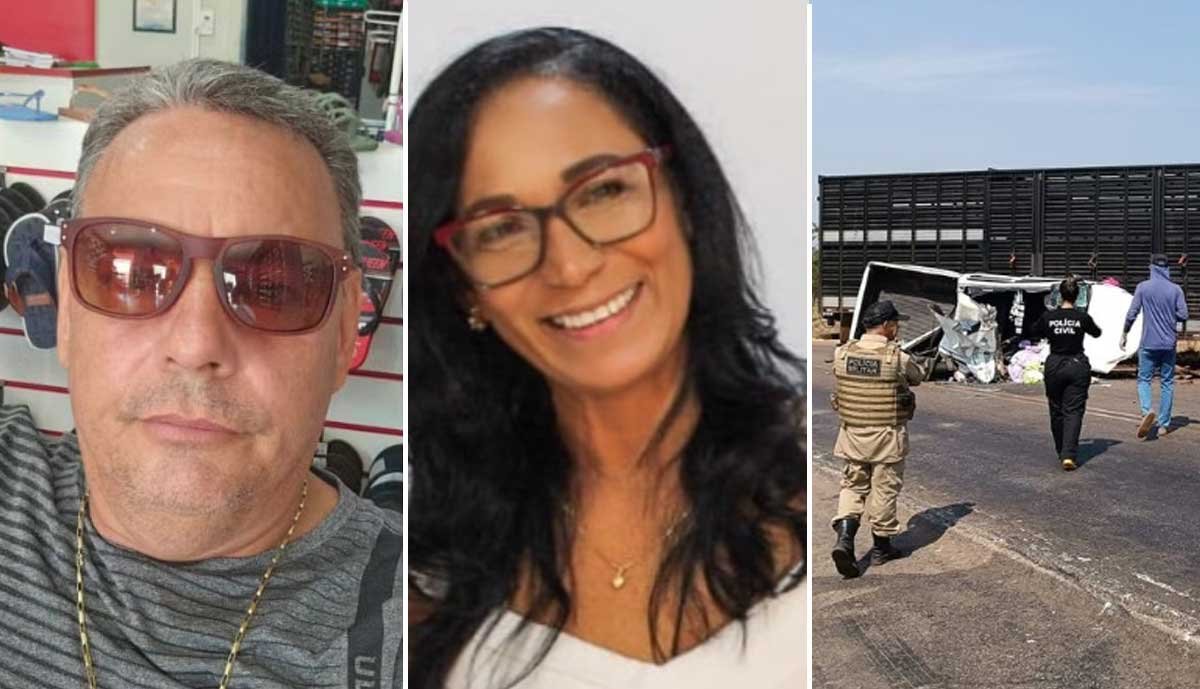 Sargento da PM e mulher morrem após caminhonete que eles estavam bater em carreta na BR-153