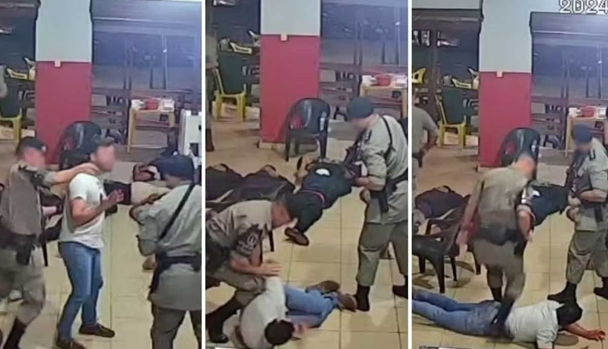 Empresário é agredido por PMs após questionar abordagem em bar de Goiás; vídeo