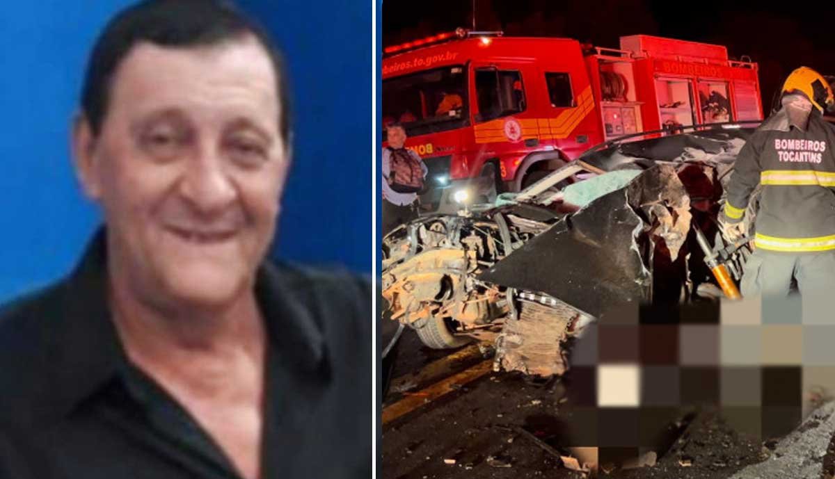 Policial rodoviário aposentado morre e mulher fica em estado grave em acidente na BR-153