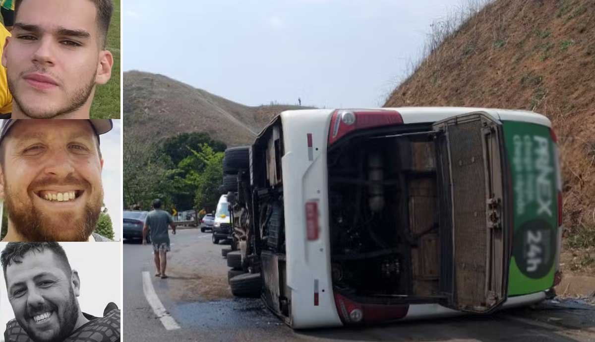 Três morrem após ônibus com time de futebol americano do Coritiba tomba no caminho do RJ