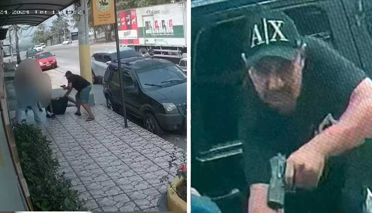 Policial Militar é baleado segundos após beijar os filhos gêmeos na frente da escola; Vídeo