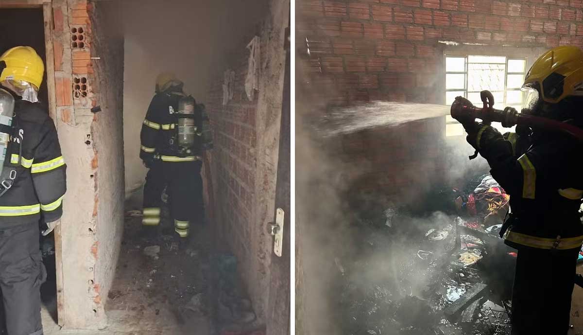 Casa fica parcialmente destruída após criança colocar fogo em colchão no interior do Tocantins