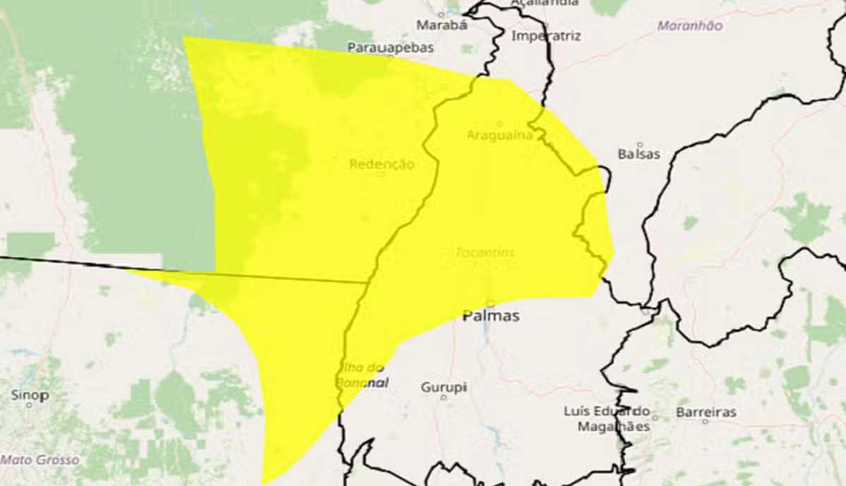 Alerta de chuvas intensas é emitido para regiões central e norte do Tocantins