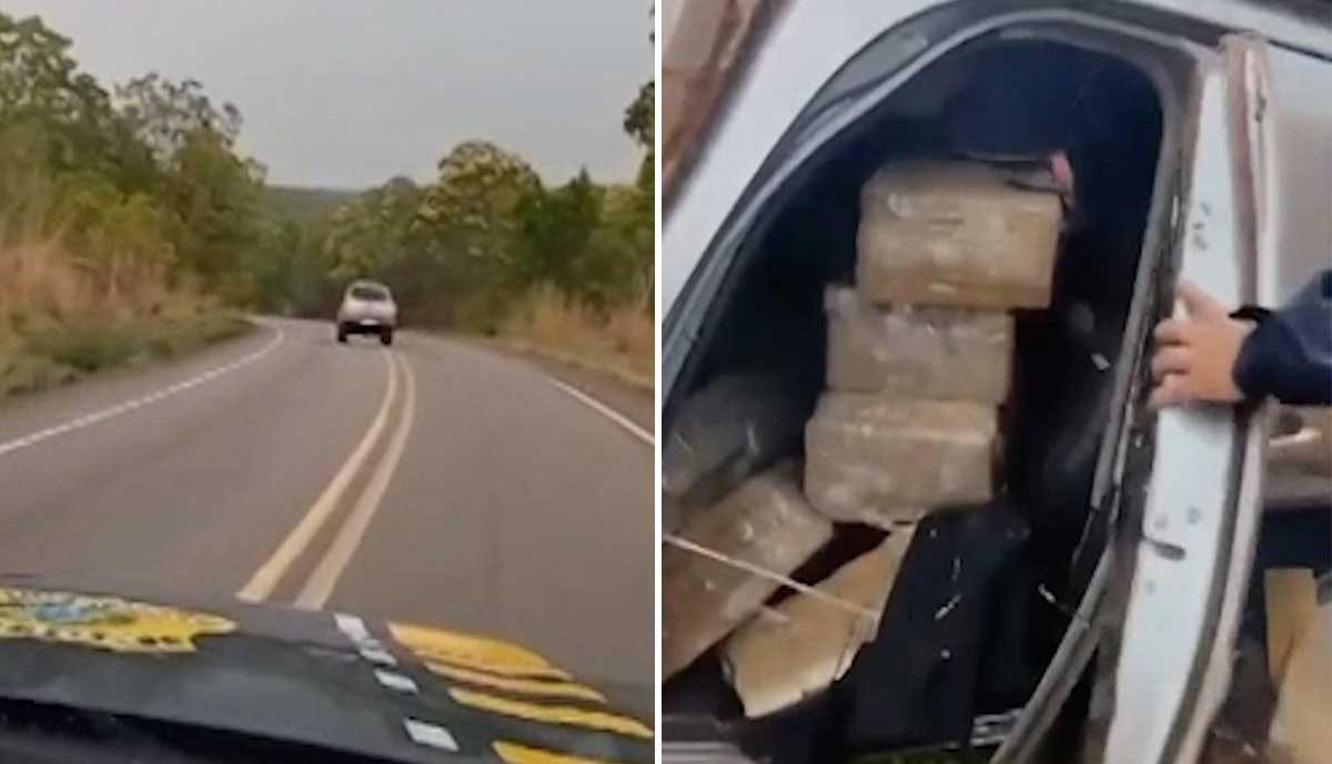 Caminhonete com quase meia tonelada de maconha sai da pista e capota durante perseguição