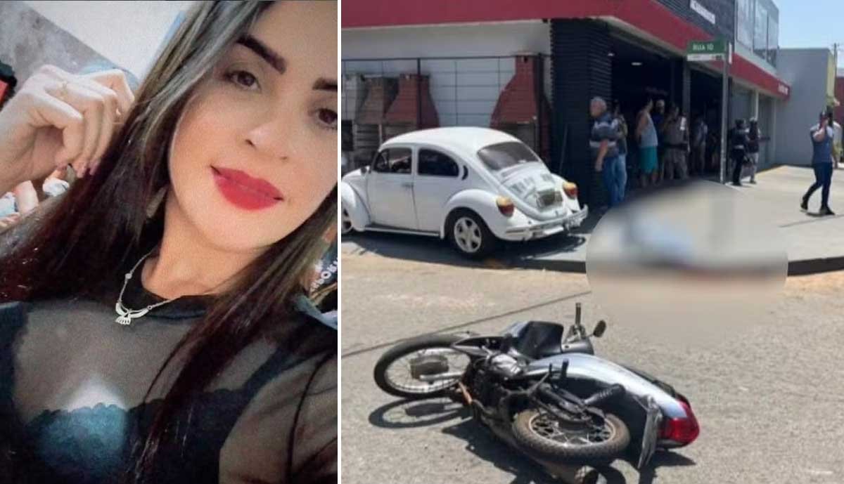 Mãe morre após moto que ela pilotava com filha na garupa ser atingida por carro em Goiás