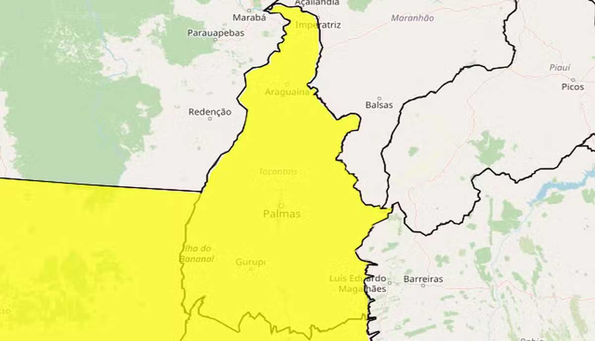 Tocantins tem alerta de chuvas intensas até o fim de semana, segundo Inmet
