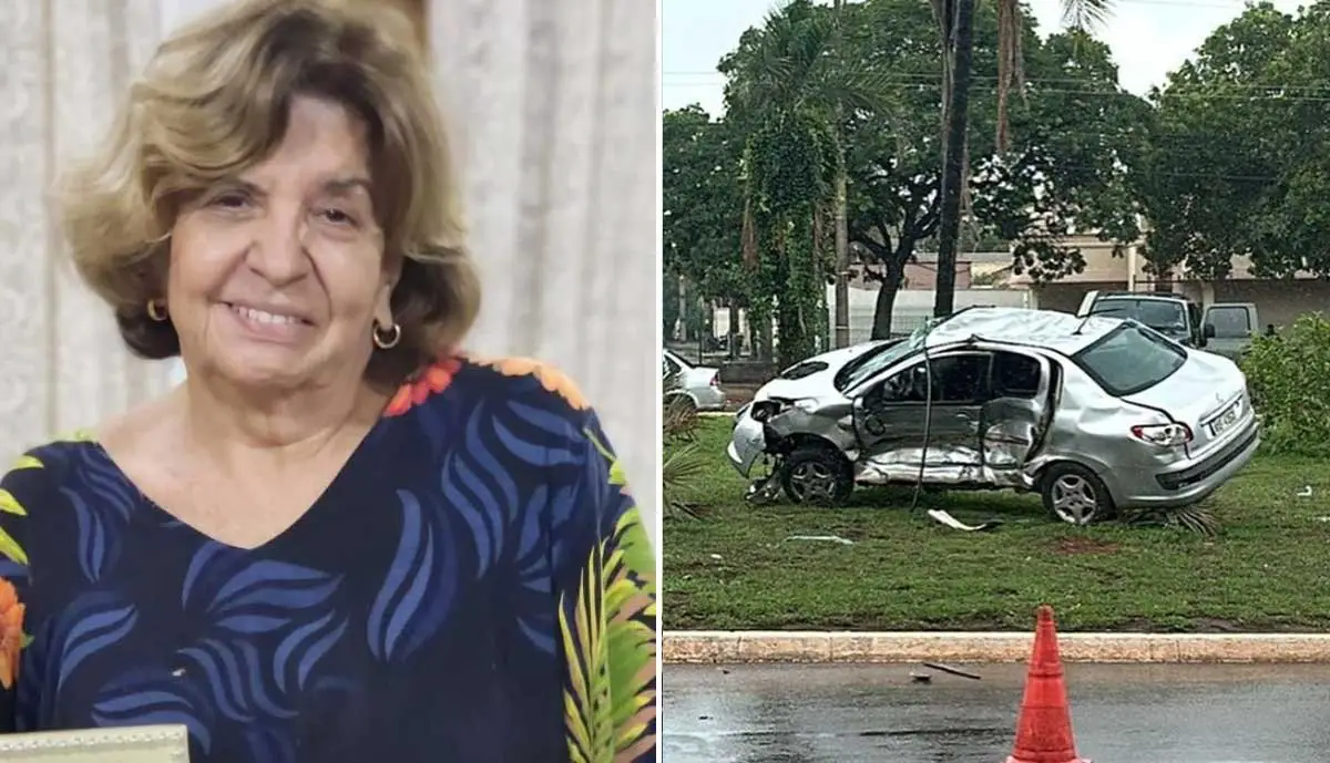 Idosa morre após carro colidir com outro, capotar no canteiro de avenida e ficar preso em coqueiro - Sou Mais Notícias