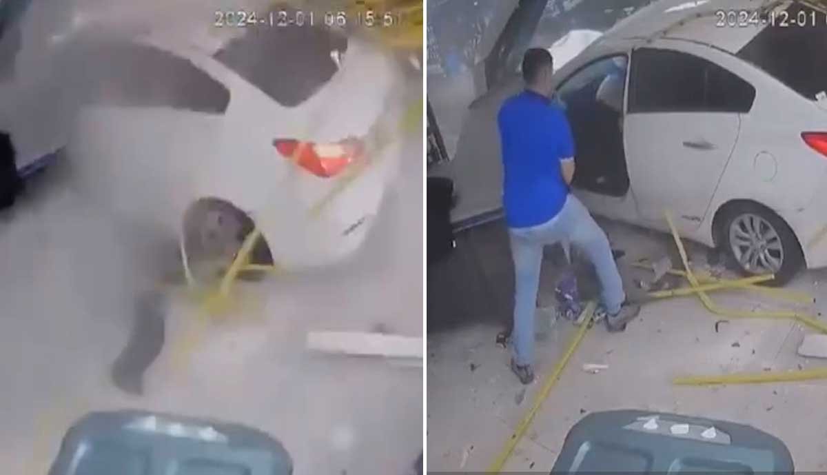 Carro invade distribuidora de bebidas e atinge funcionários no centro de Palmas; Vídeo - Sou Mais Notícias