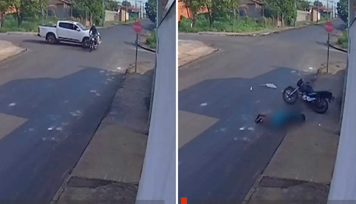 Motociclista morre após colidir com caminhonete em cruzamento no norte do Tocantins; Vídeo - Sou Mais Notícias