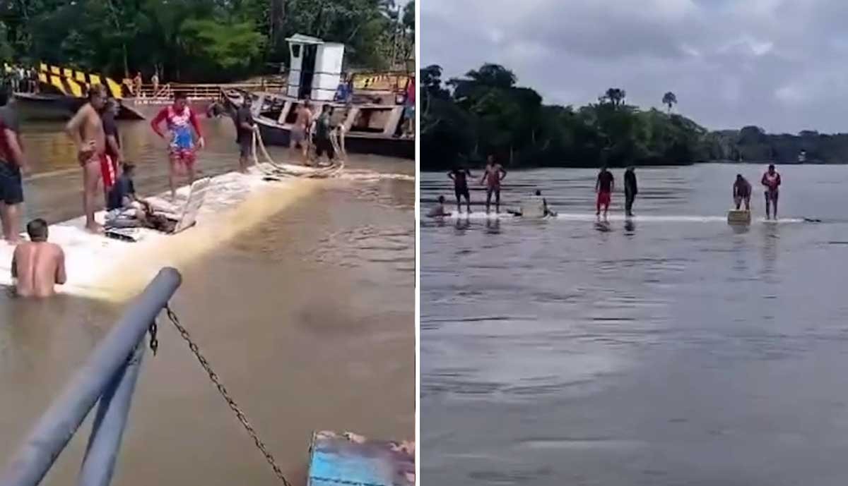 Ônibus com passageiros cai de balsa dentro de rio no Pará; Vídeo - Sou Mais Notícias