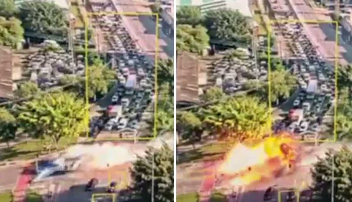 Vídeo mostra avião de pequeno caindo em avenida e colidindo com ônibus em SP; dois morreram - Sou Mais Notícias
