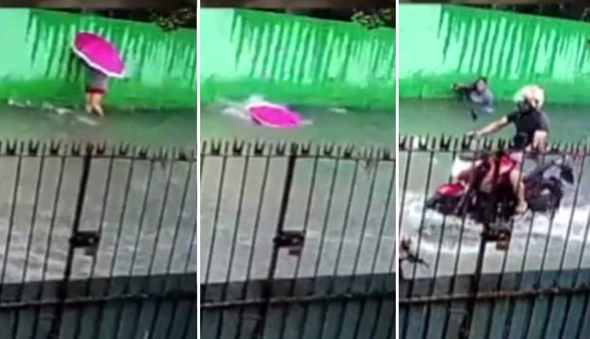 Vídeo: Mulher cai em galeria durante enxurrada e passa três minutos submersa; ‘Nasci de novo’ - Sou Mais Notícias