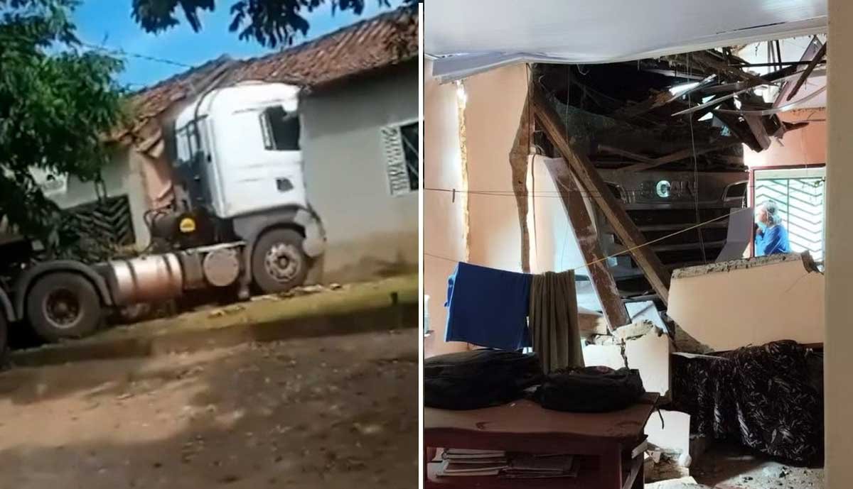 Caminhão desgovernado derruba paredes de casa e deixa criança ferida; Vídeo - Sou Mais Notícias
