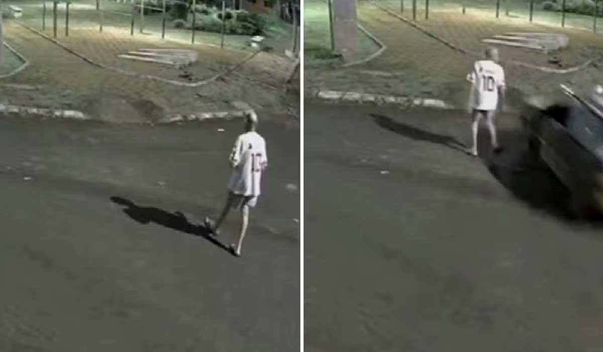 Por um fio: pedestre escapa por pouco de ser atingido por carro desgovernado; VÍDEO
