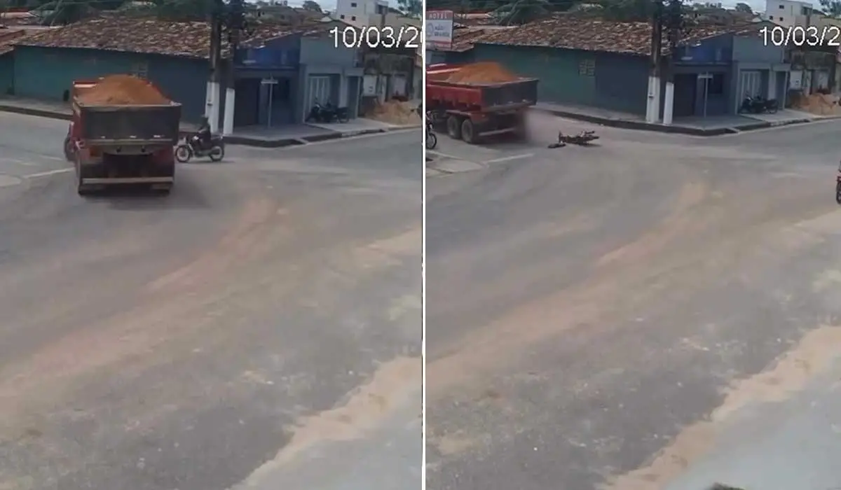 Motociclista morre após ser esmagado por caminhão de terra em no Pará; Vídeo