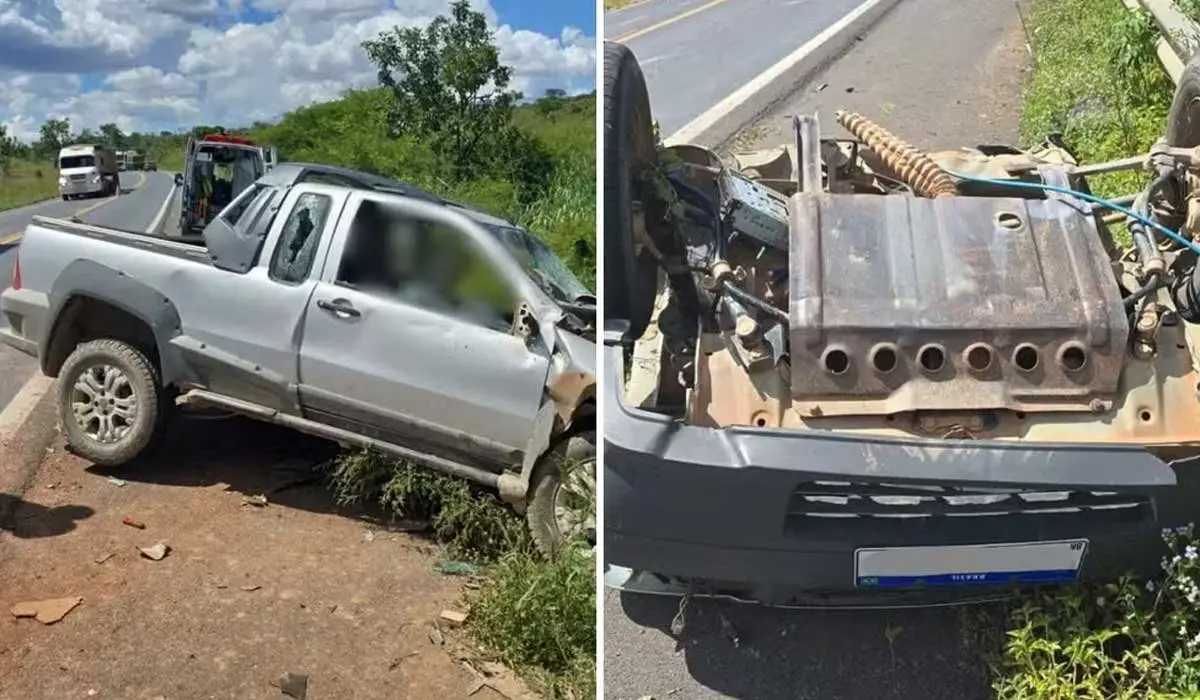 Motorista morre após carro que ele dirigia partir ao meio ao colidir com outros veículo na BR-020