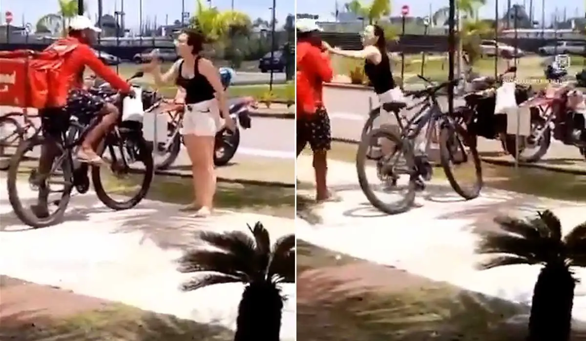 Vídeo: Delegada xinga e agride entregador ao exigir delivery na porta de apartamento no PA