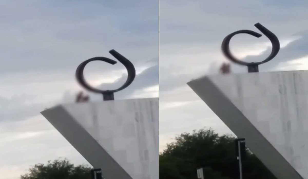 Vídeo: Casal é flagrado transando no topo do monumento do Panteão da Pátria, em Brasília