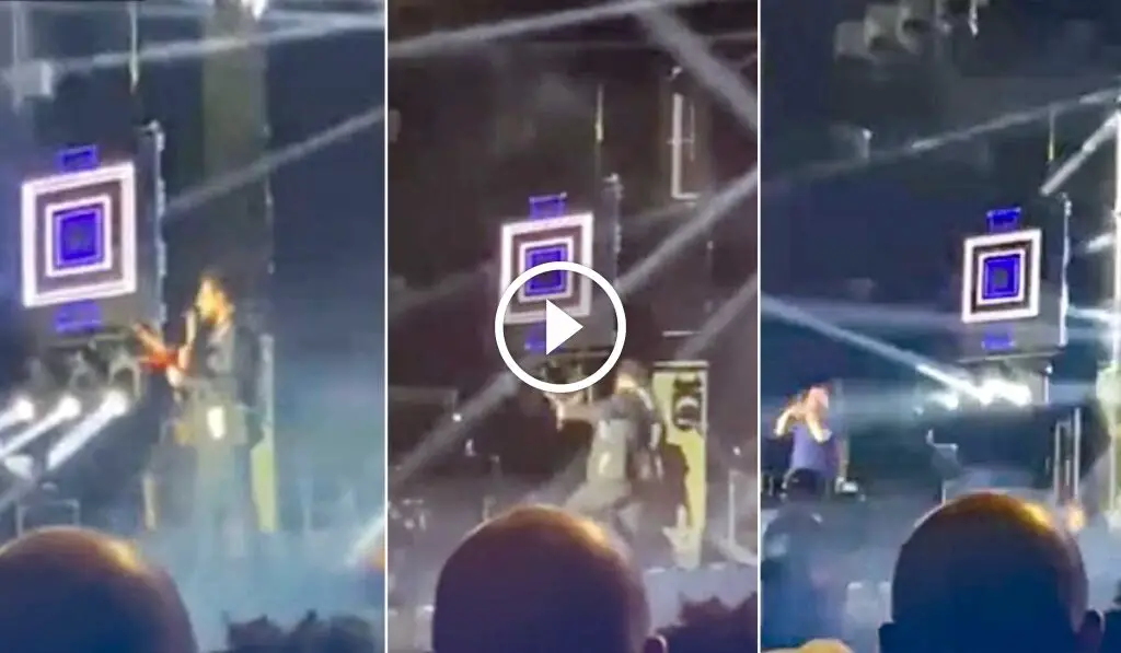 Vídeo registra o momento exato em que Marrone cai do palco e bate a cabeça durante show; Assista